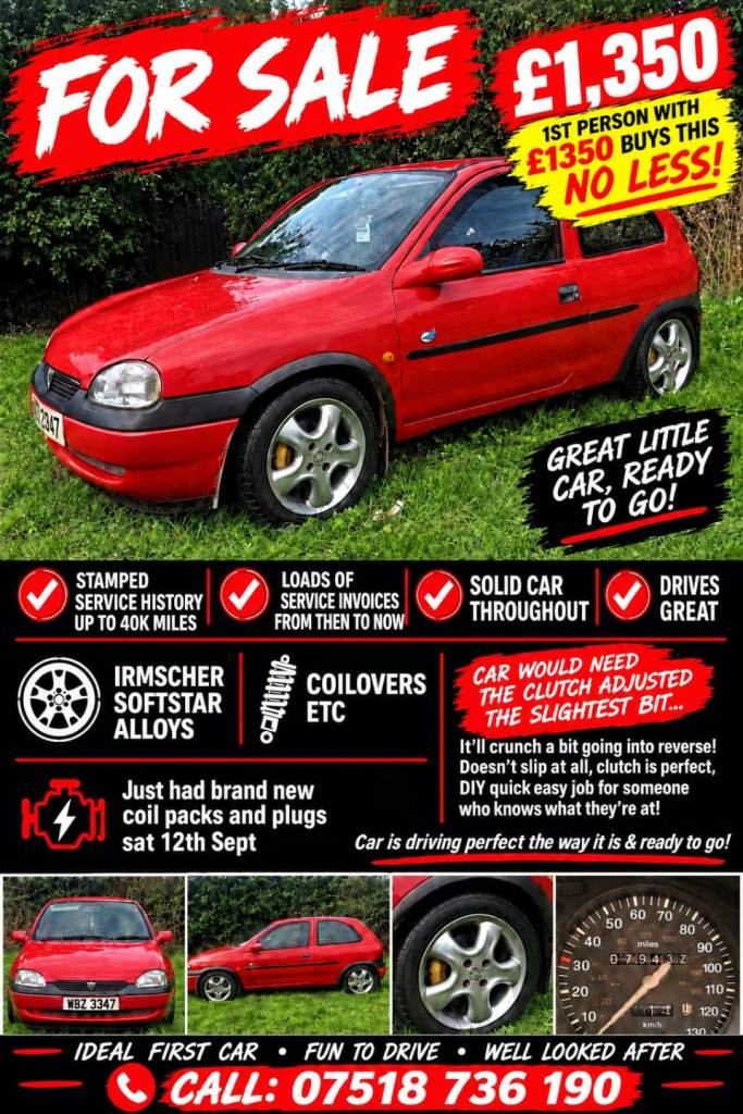 Vauxhall, CORSA, Hatchback, 1999, Manual, 973 (cc), 3 doors
