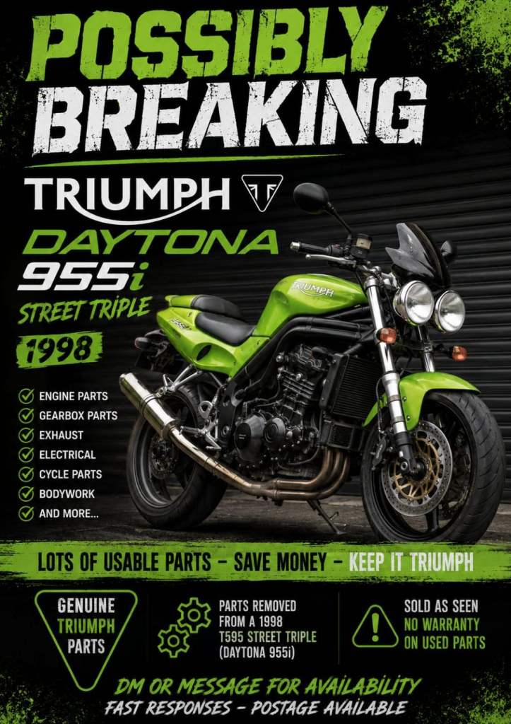 Breaking 955i t595 daytona street triple triumph 