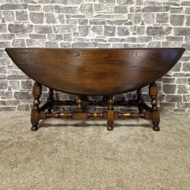 Ercol Oval Drop-Leaf Gateleg Table