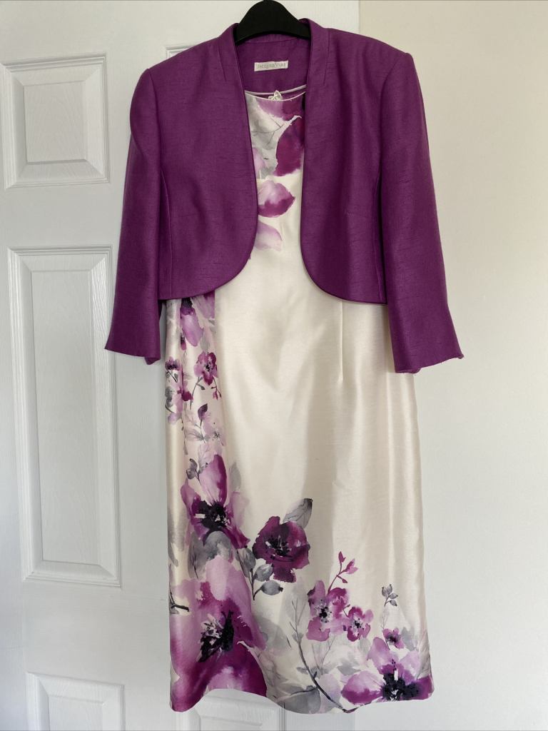 Jacques Vert Mother of the Bride / Groom Dress Sz 14 Jacket Sz 12