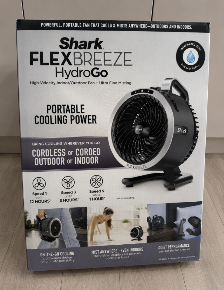 New Shark FlexBreeze HydroGo Portable Fan - Cordless/Corded