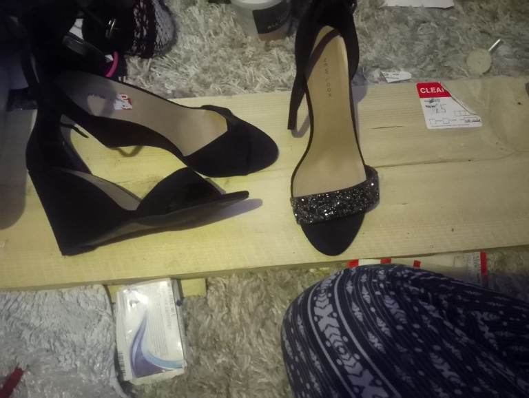 Strappy heals shoes size 6 a couple 6.5