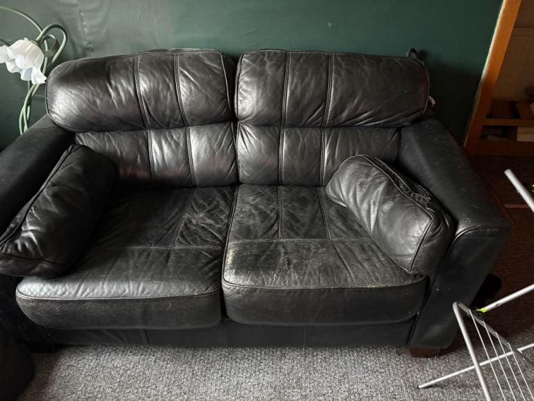 Two seater leather sofa
