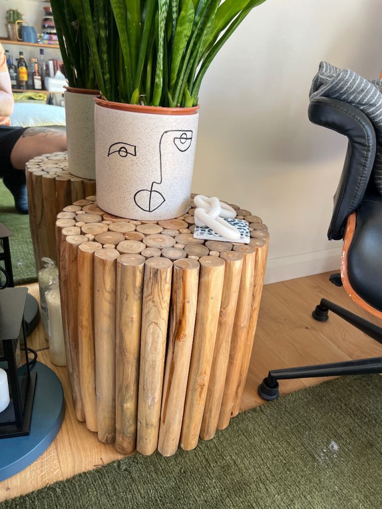 Unique Wooden Log Side Table / Stool