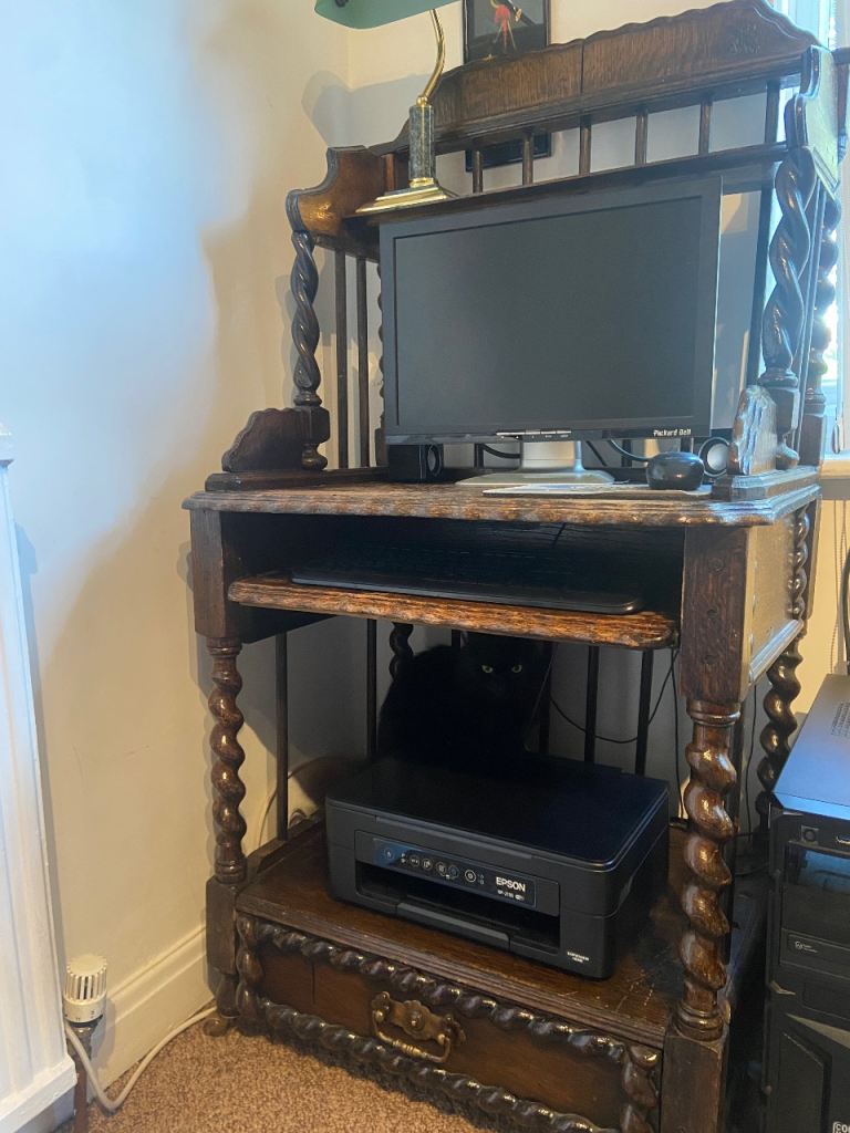 Hand made solid oak Computer desk