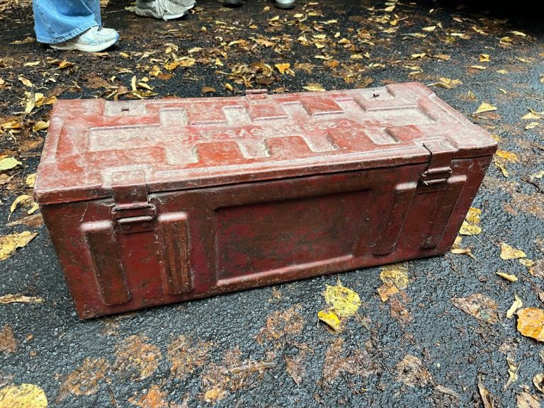 Old/Vintage Metal Army Case/Chest/Box