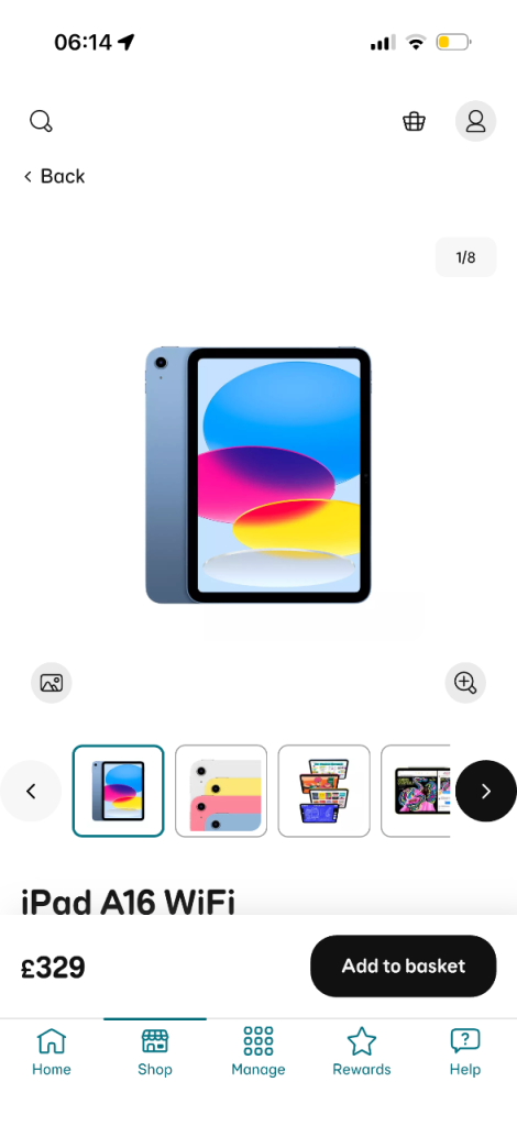 IPAD A16 In Blue, brand new