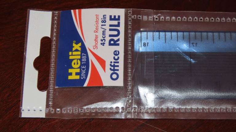 Helix Office Rule 45cm 18in Blue Shatter Resistant Tinted Plastic Measuring Straight Edge Ruler IG3