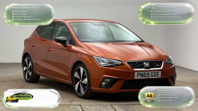 2019 69 SEAT IBIZA 1.0 TSI FR HATCHBACK 5DR PETROL MANUAL EURO 6 (S/S) GPF (115