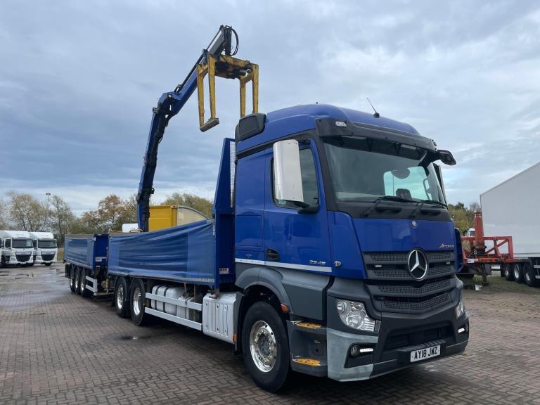 MERCEDES ACTROS 2546 *EURO 6* 6X2 DRAWBAR OUTFIT BRICK GRAB – 2018 – AY18 JWZ