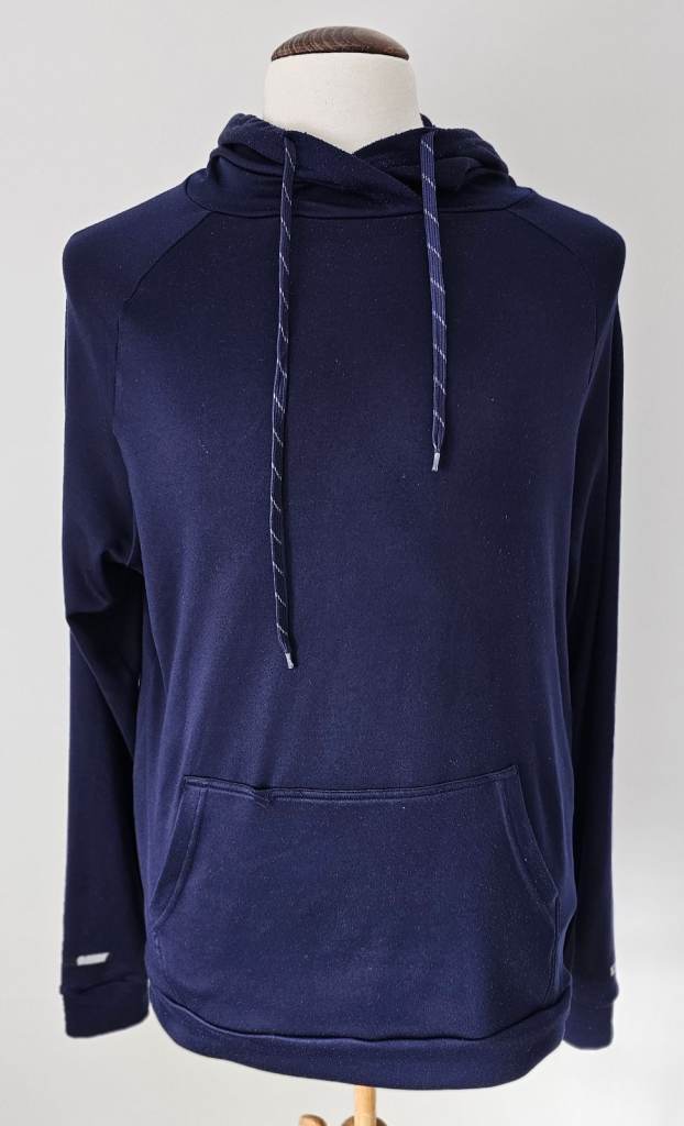 Mens BooHoo Man Active Stretch Navy Blue Hoodie Gym/Training/Sports - Medium