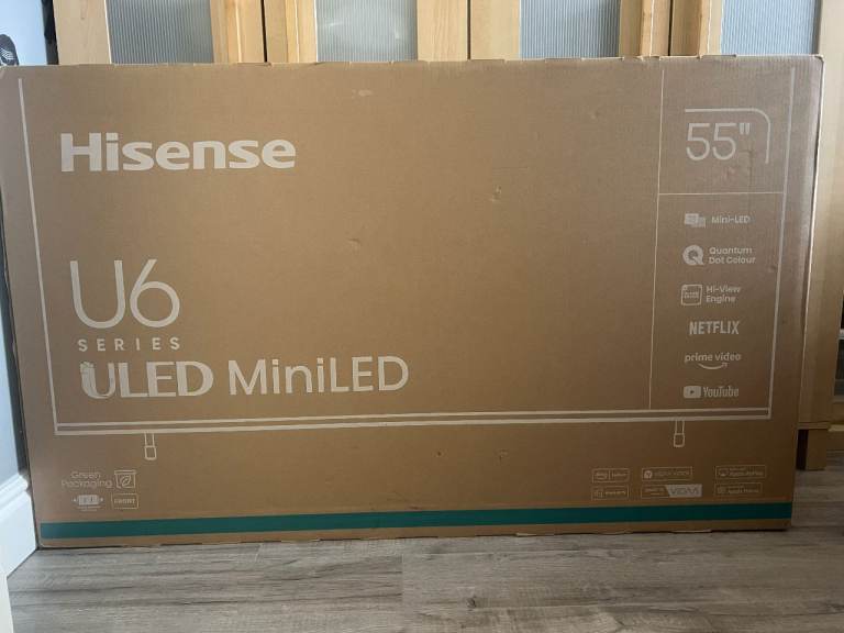 Hisense U6N 55" 4K UltraHD MiniLED Smart TV - 55U6NQTUK