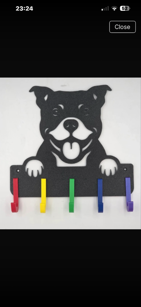 Stafffordshire Bull Terrier Dog Design  Wall Hook – New