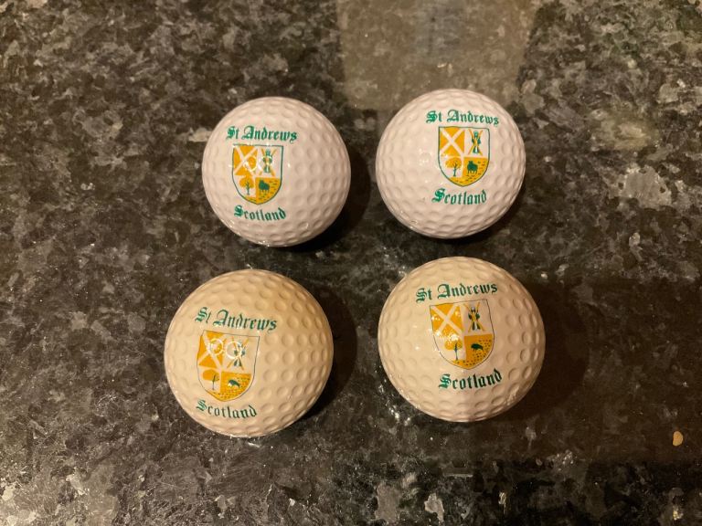Souvenir St Andrews Scotland Golf Balls - Set of 4