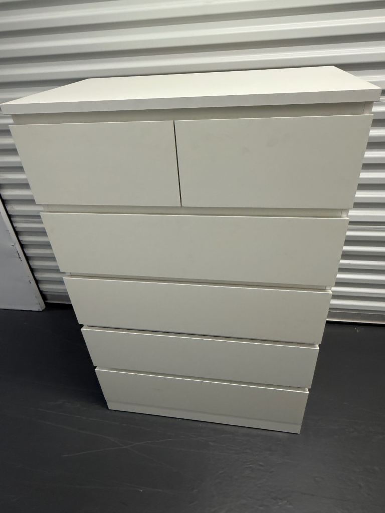 FREE DELIVERY IKEA MALM chest of 6 drawers, white, in good condition.