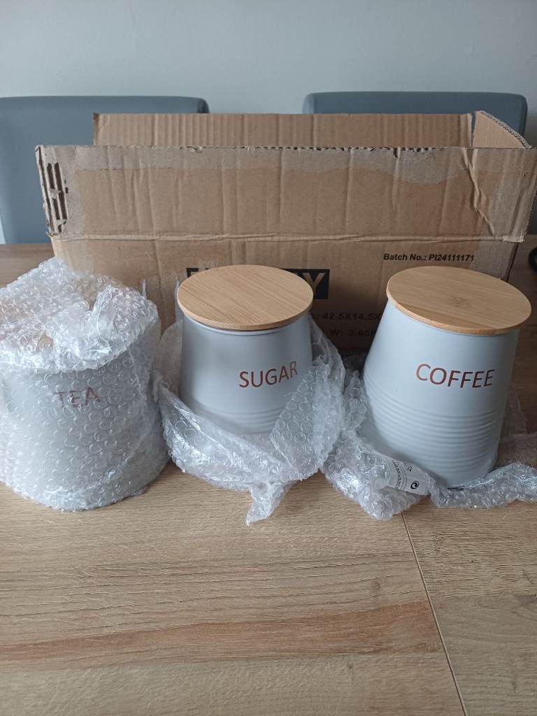 Tea , coffee and sugar canisters