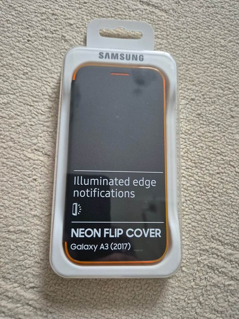 Samsung Official Galaxy A3 Neon Black Flip Case / Cover