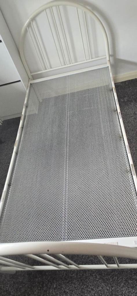 Off white single bed frame