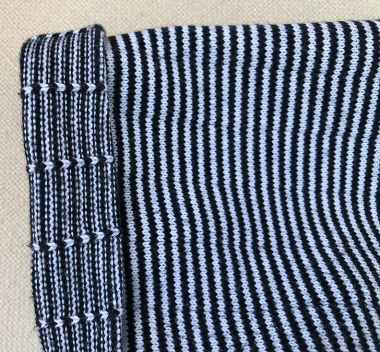 Topshop black/white fine striped cropped top Size 8 VGC £5 ONO