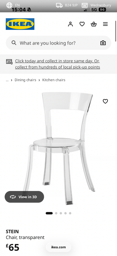 IKEA stein ghost chair clear