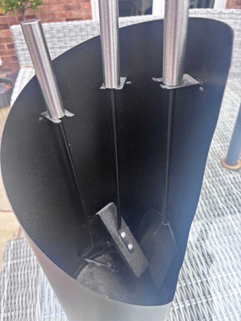 Modern Black Fireplace Companion Set with Tools