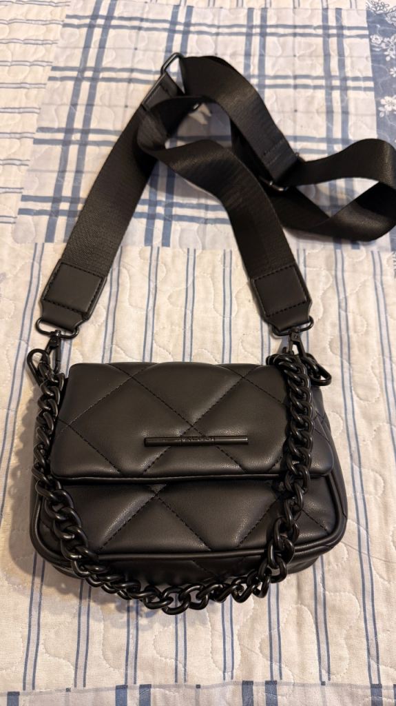 ALDO Black Quilted Crossbody Bag – Good Condition