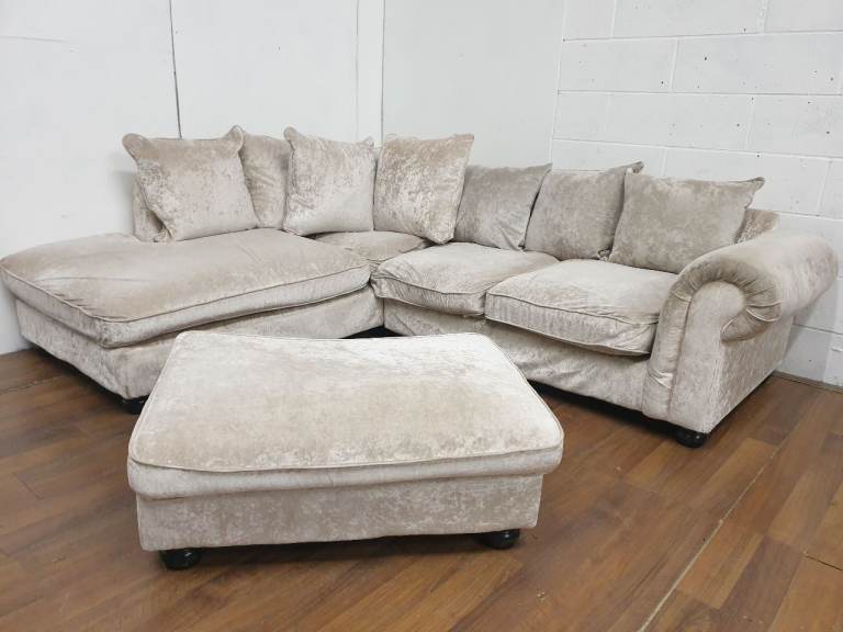 Crushed velvet corner sofa FREE DELIVERY 