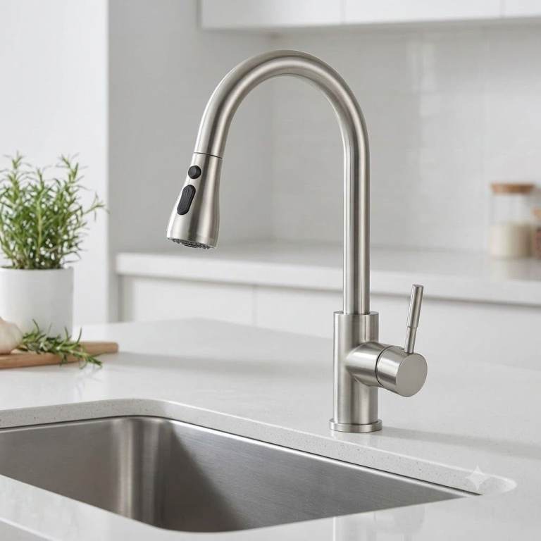 360° Kitchen Sink Mixer Taps Pull Out Spout Spray Single Lever Modern