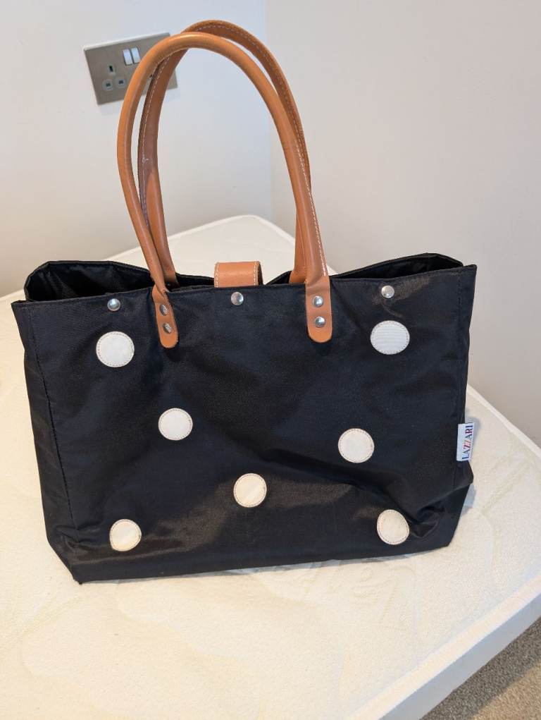 Black and White Polkadot Shopping/Storage/Childrens Bag 