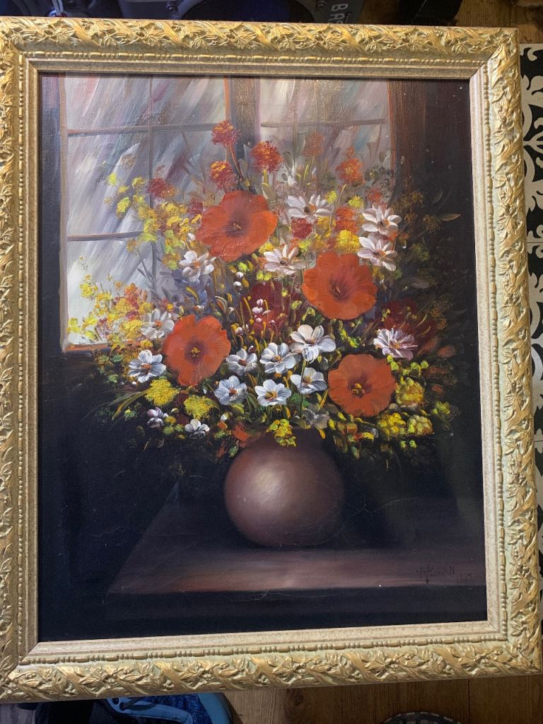 £40 URGENT SALE Framed Floral Oil Painting - Good Condition