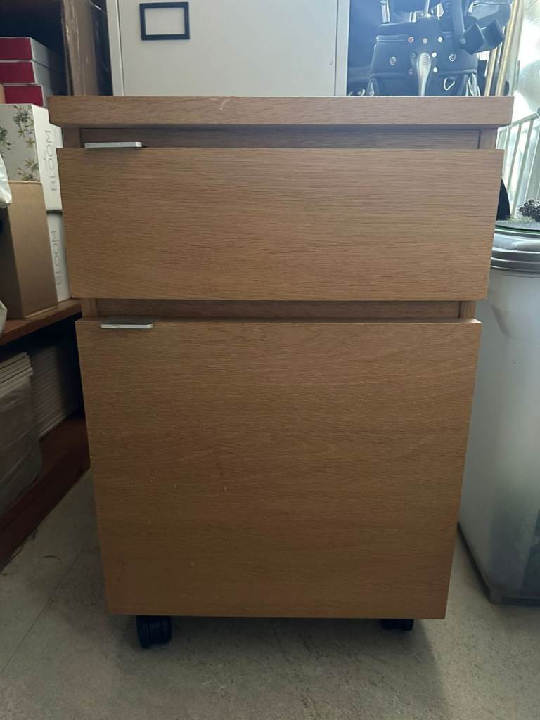 Oak Effect Mobile Drawer Unit / Filing Cabinet