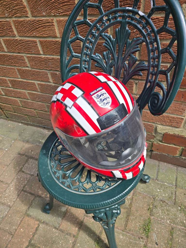 Hjc motorbike helmet england football pattern