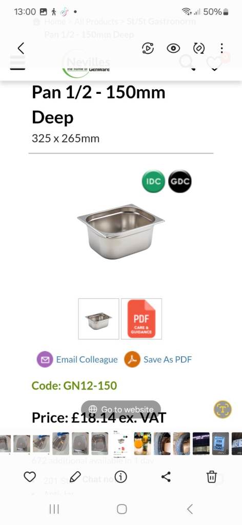 REDUCED REDUCED BOXES OF 6 GENWARE GASTRONORM PANS 150MM