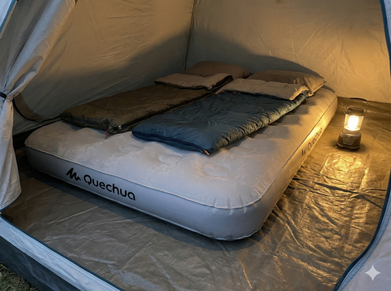 Quechua Double Inflatable Camping Mattress - 190x130cm - Good Condition