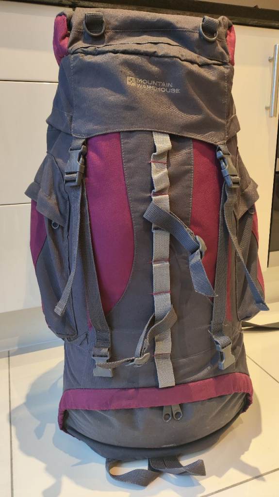 Mountain warehouse Tor 65L Rucksack (Darkgrey+Purple)