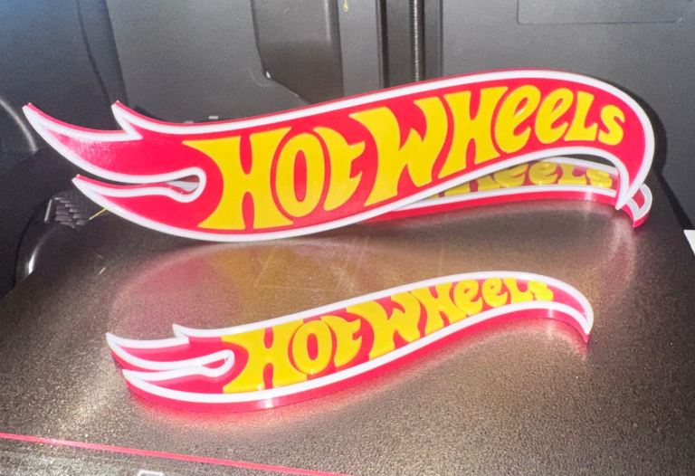 3D Printed Hot Wheels Style Flame Logo