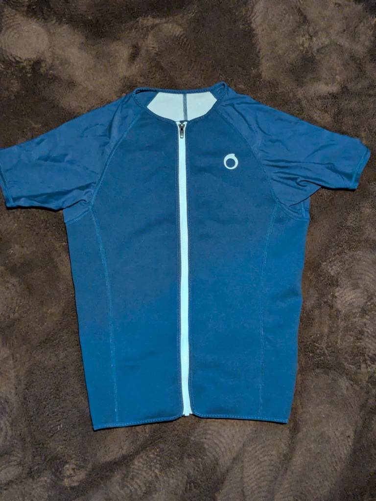 Subea Wetsuit 1.5mm Large Top Mens Dark Blue Zipped Short Sleeve Snorkelling Swimming