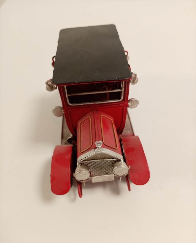 Red Vintage Style Metal Car Decoration - Good Condition