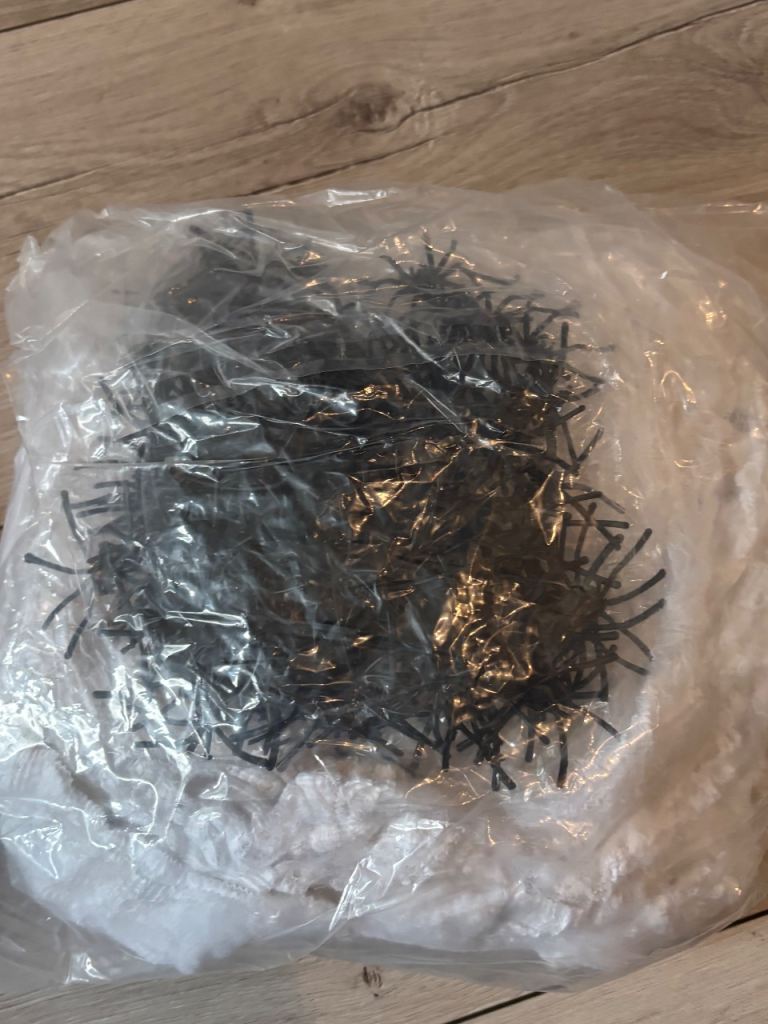 Brand New Large Spider Webs with Black Plastic Spiders