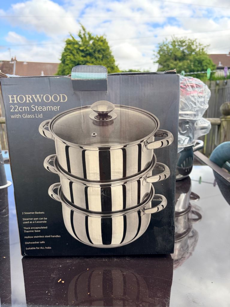 HORWOOD 22cm Steamer with Glass Lid – Brand New