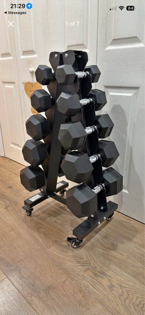 Dumbbells + rack 60£