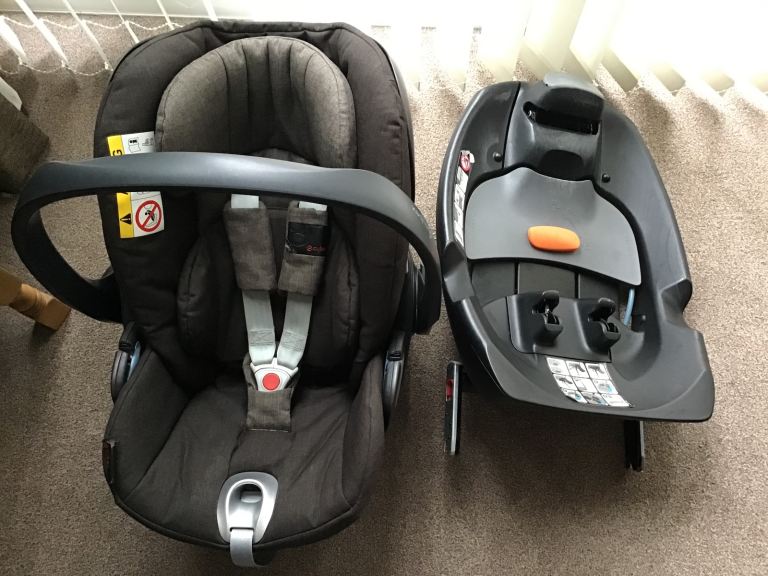 image for Cybex Cloud Q Car Seat in Dessert Khaki colour and isoFix base