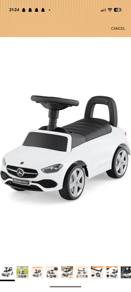 Mercedes Benz SLS AMG Push Along Car White 