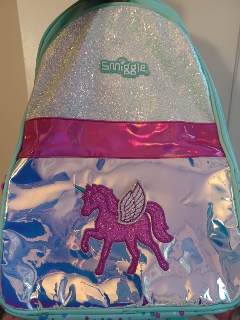 Smiggle Unicoin Green Backpack Trolley With Wheels