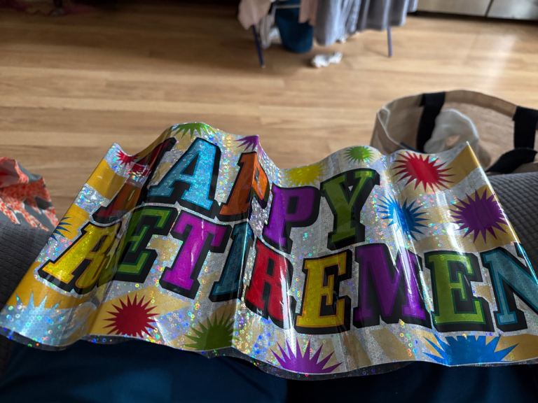 Retirement and Spider-Man birthday banners