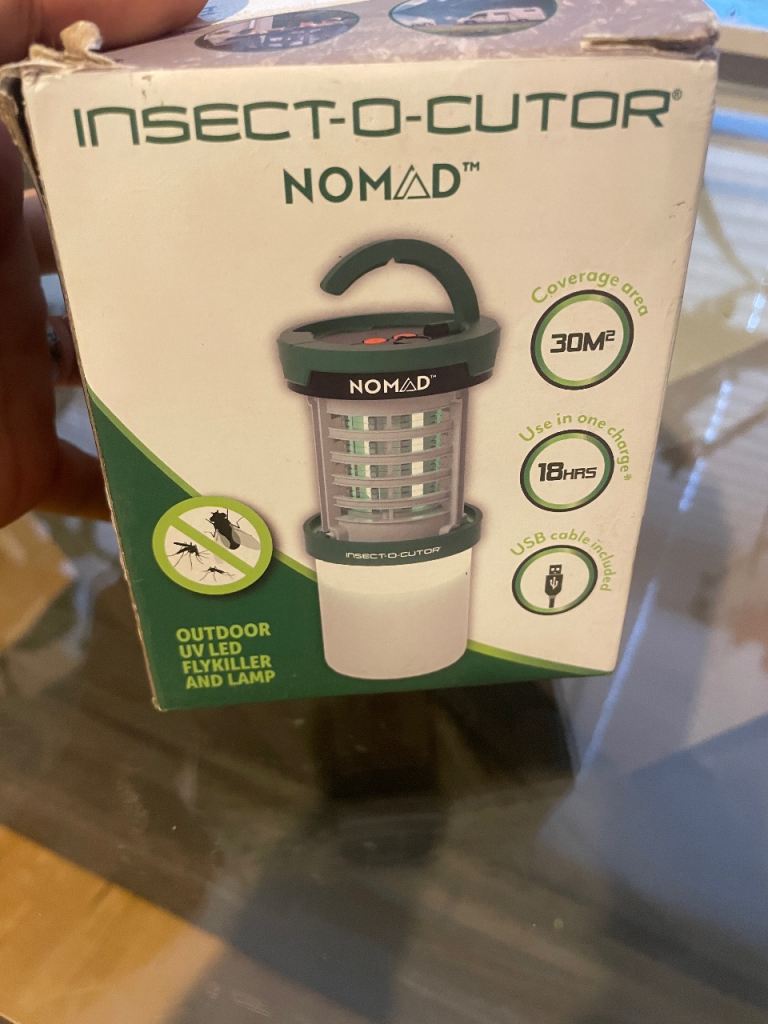 INSECT-O-CUTOR NOMAD RECHARGEABLE LED ELECTRIC UV GRID OUTDOOR FLYKILLER 