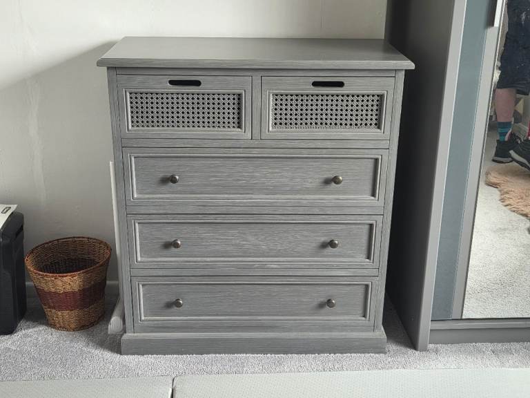 Grey Wooden Chest of Drawers
