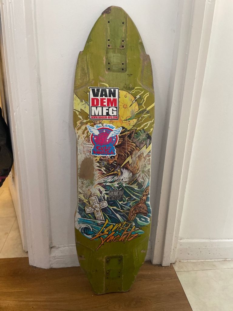 Old Landyachtz Skateboard Deck - Green, Fair Condition