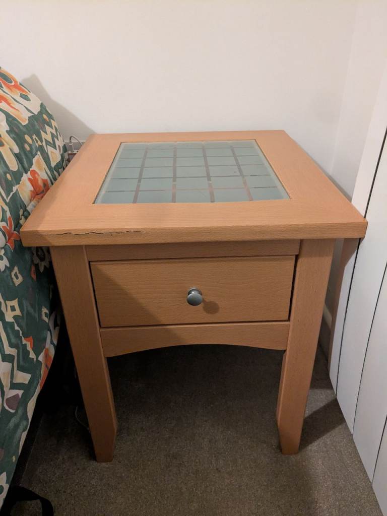 Bedside table with small drawer 