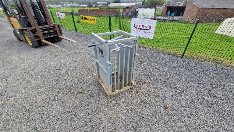 Sheep handling race head yoke by Bateman farm livestock tractor 